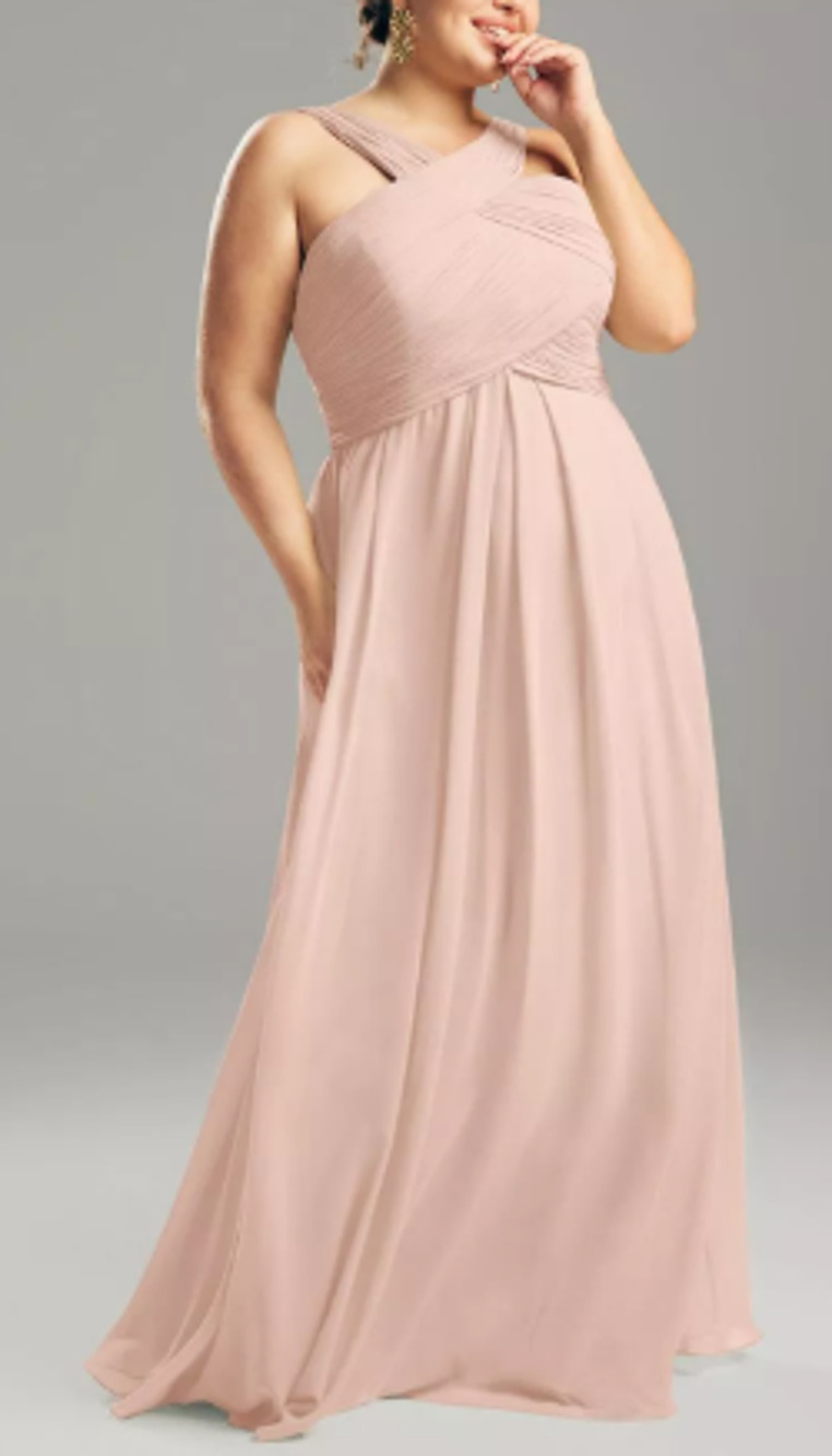 AW BRIDAL 4 S pearl pink Vienna wedding guest formal party maxi dress NEW B29